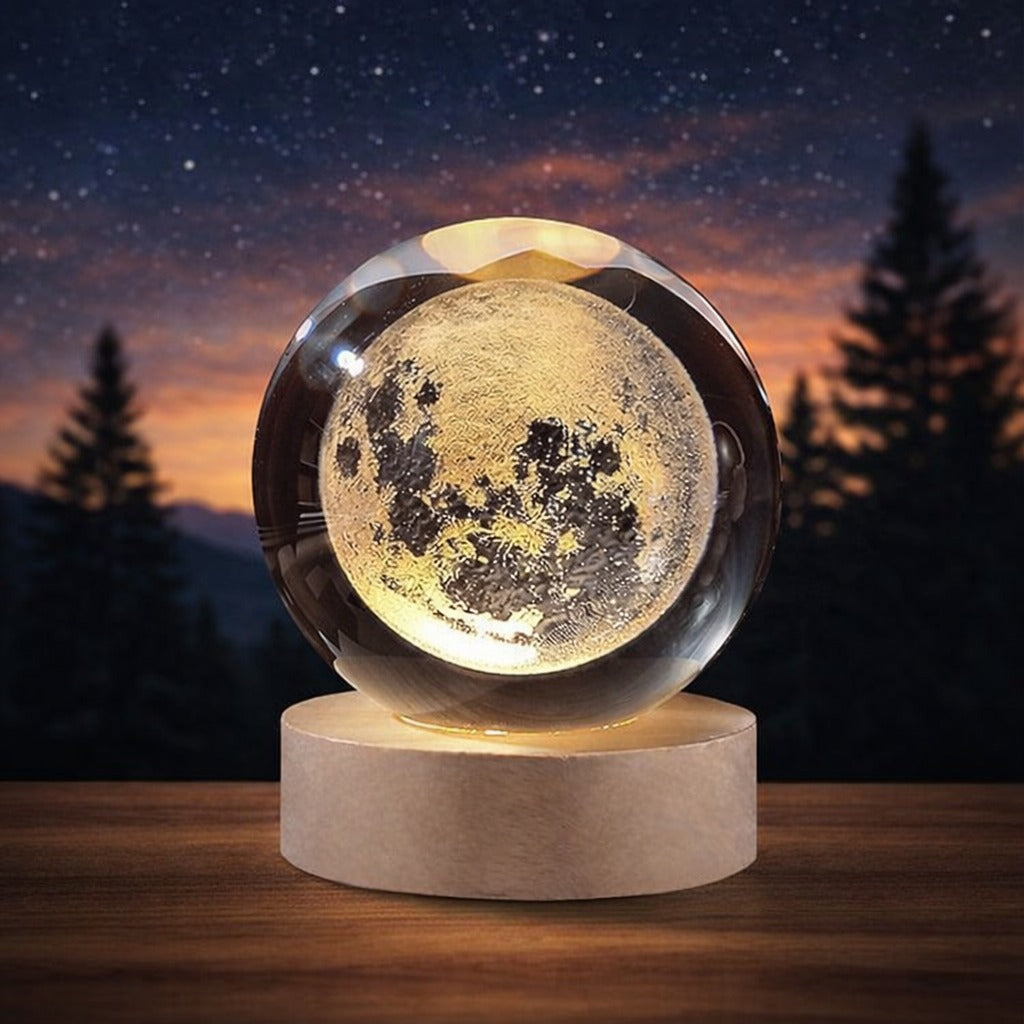 3D Moon Crystal Lamp