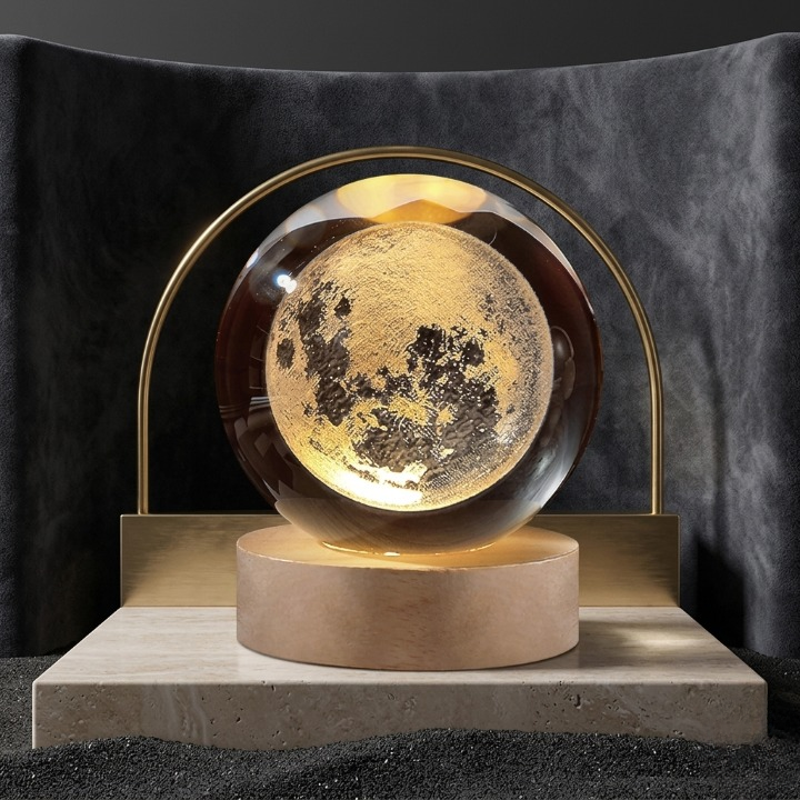 3D Moon Crystal Lamp