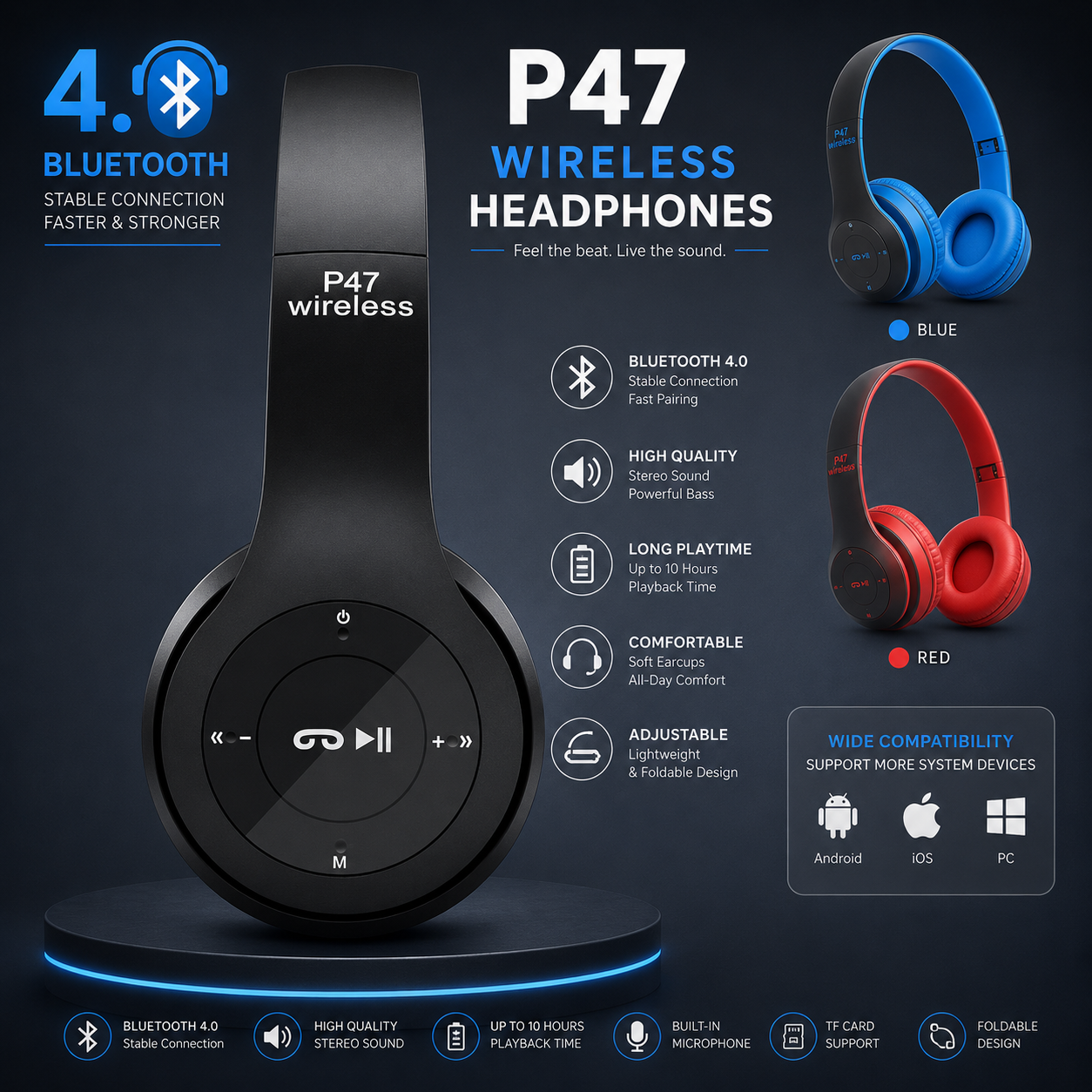 P47 Wireless Headphones
