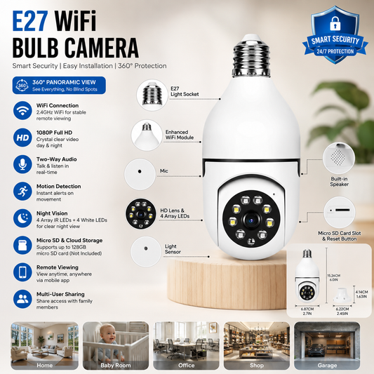 E27 Smart Bulb Camera