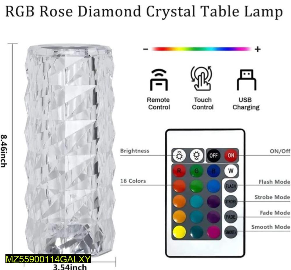 Rose Diamond Touch Lamp.